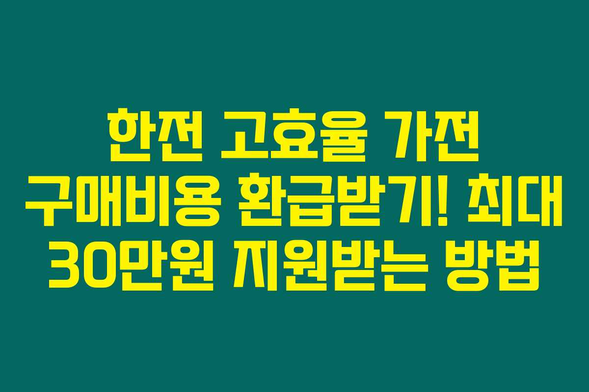 한전 고효율 가전 구매비용 환급받기! 최대 30만원 지원받는 방법 한전 고효율 가전 구매비용 환급받기! 최대 30만원 지원받는 방법