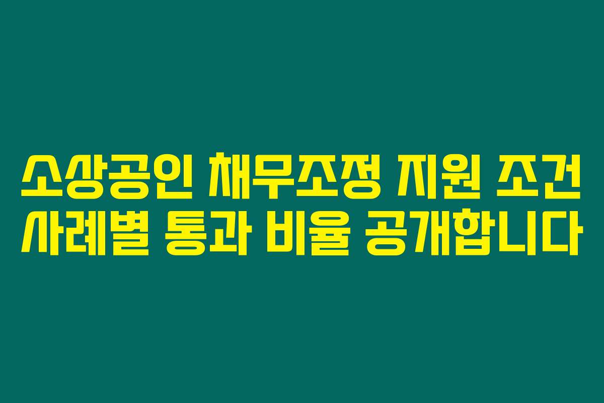 소상공인 채무조정 지원 조건 사례별 통과 비율 공개합니다