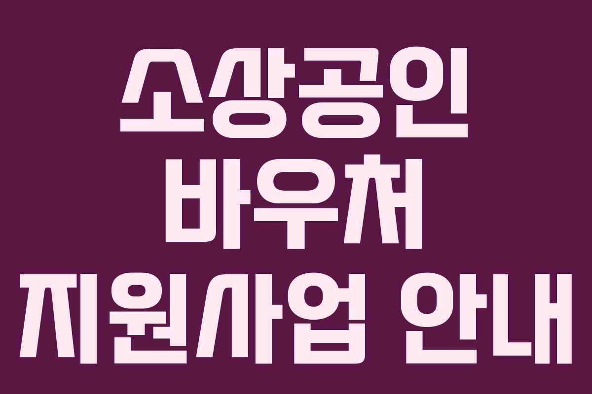 소상공인 바우처 지원사업 안내 소상공인 바우처 지원사업 안내