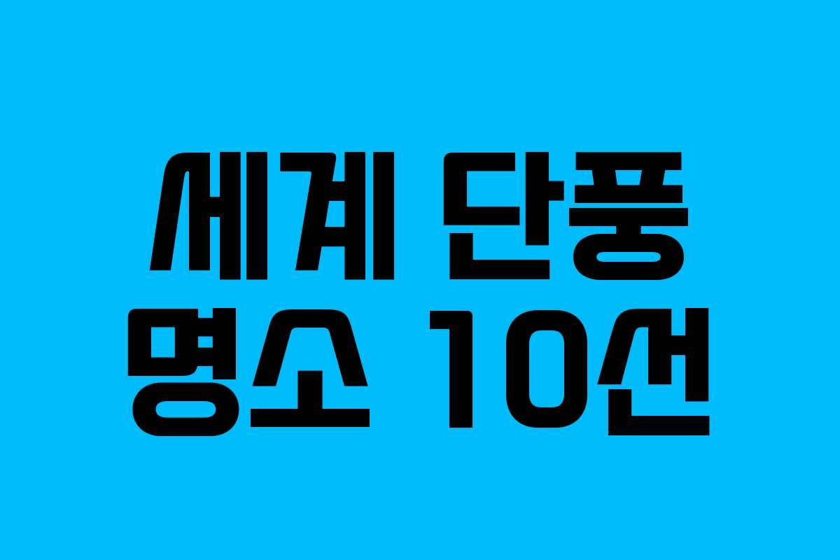 세계 단풍 명소 10선