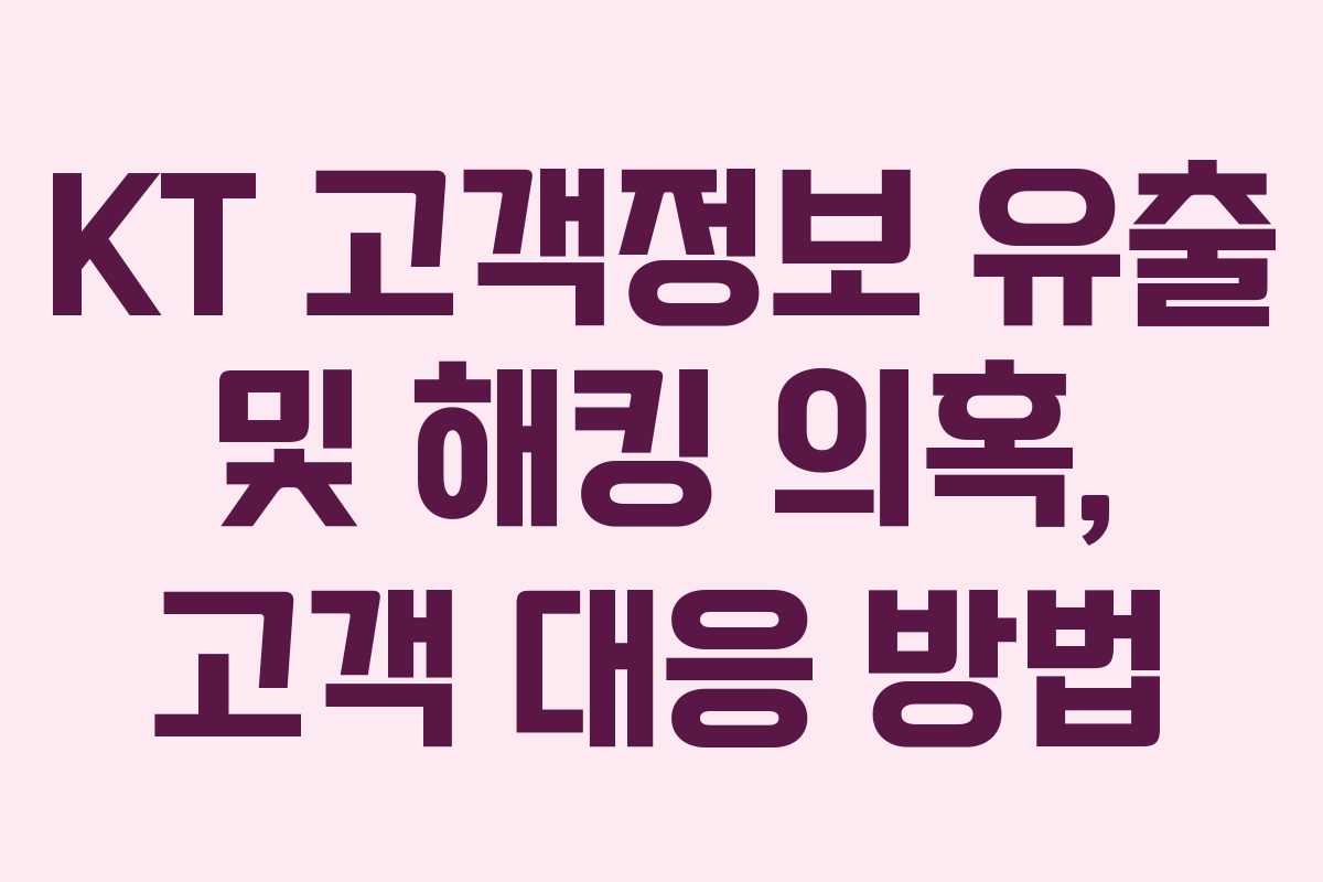KT 고객정보 유출 및 해킹 의혹, 고객 대응 방법