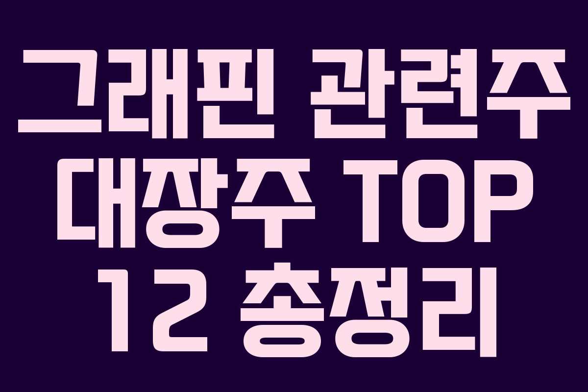 그래핀 관련주 대장주 TOP 12 총정리