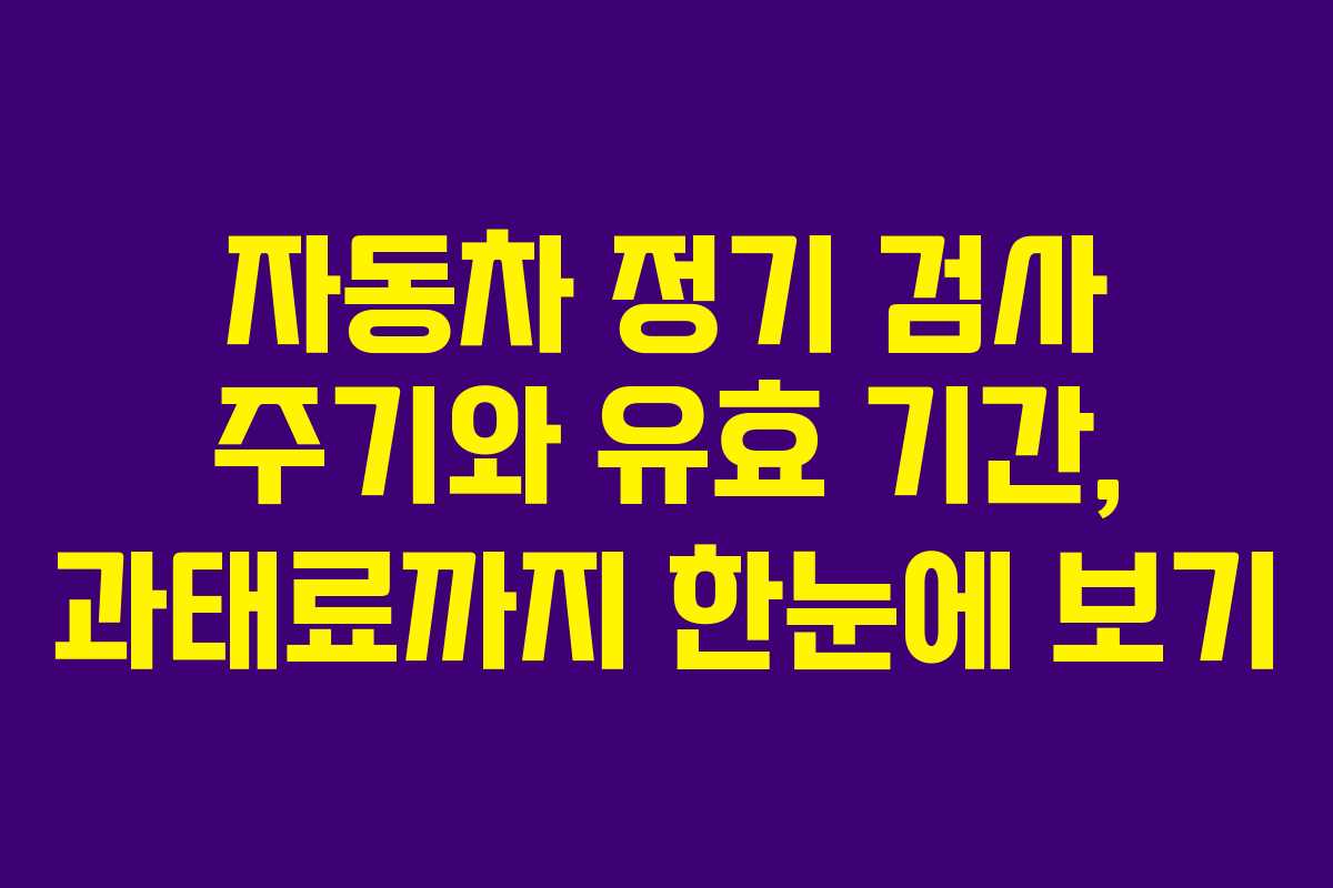 자동차 정기 검사 주기와 유효 기간, 과태료까지 한눈에 보기 자동차 정기 검사 주기와 유효 기간, 과태료까지 한눈에 보기