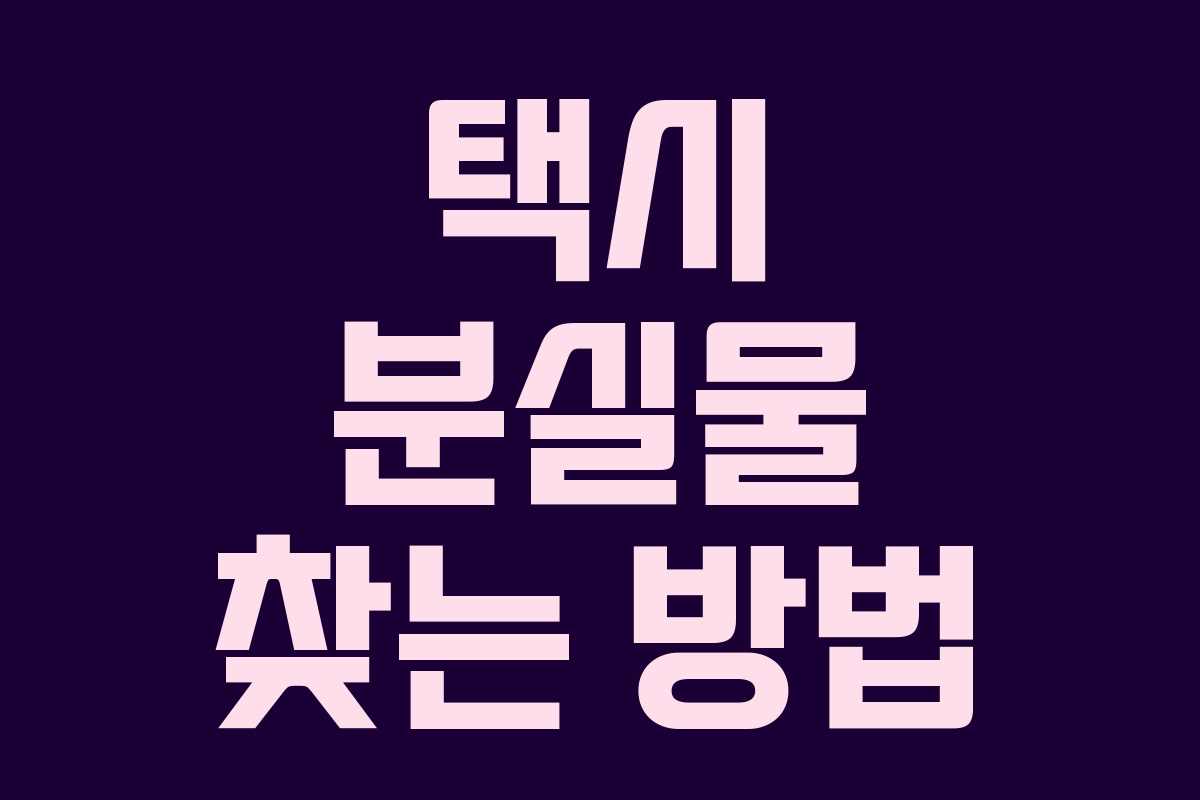 택시 분실물 찾는 방법