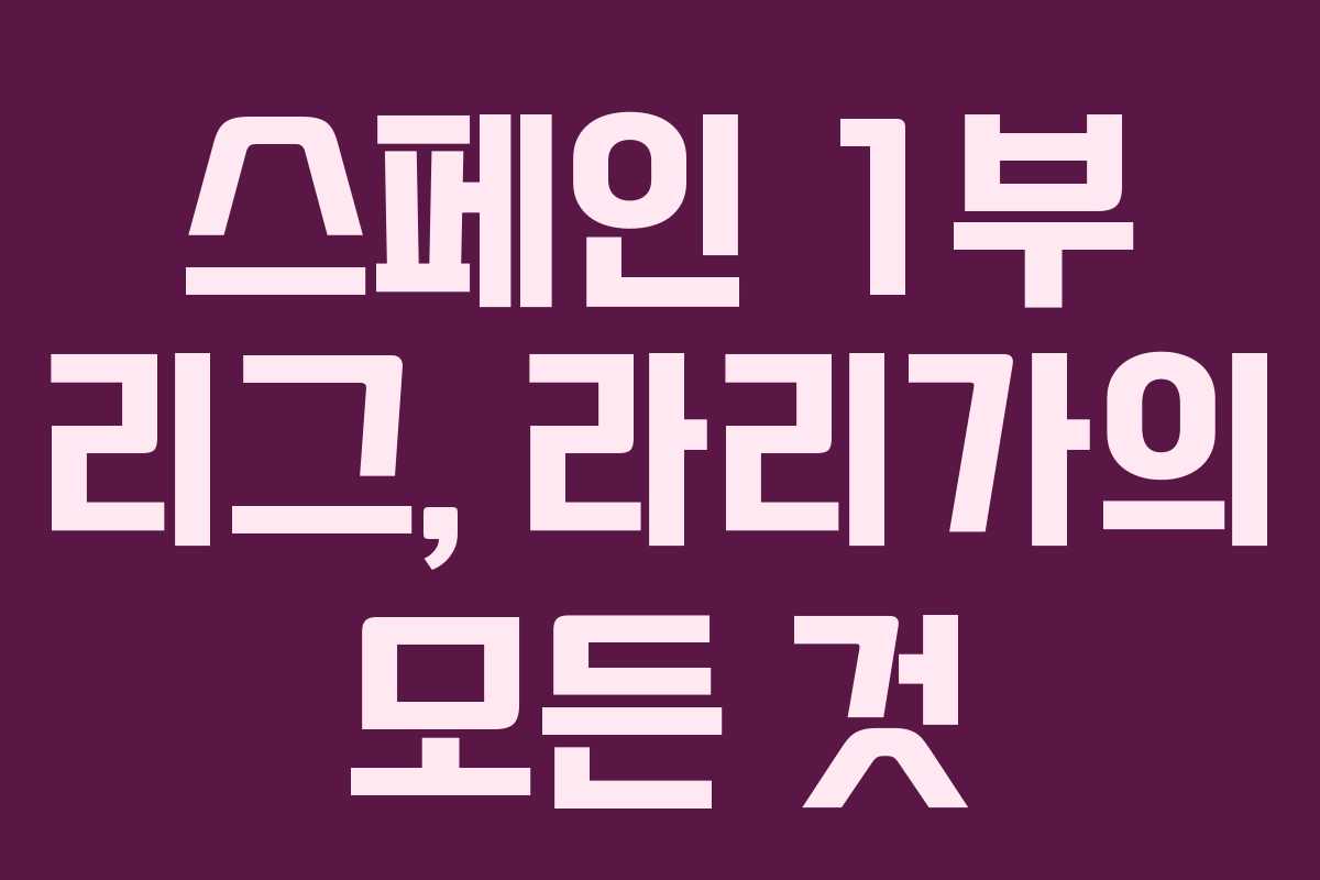스페인 1부 리그, 라리가의 모든 것