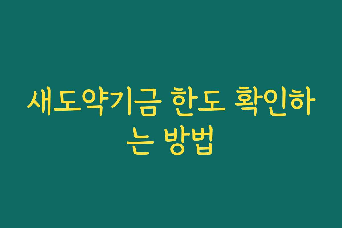 새도약기금 한도 확인하는 방법