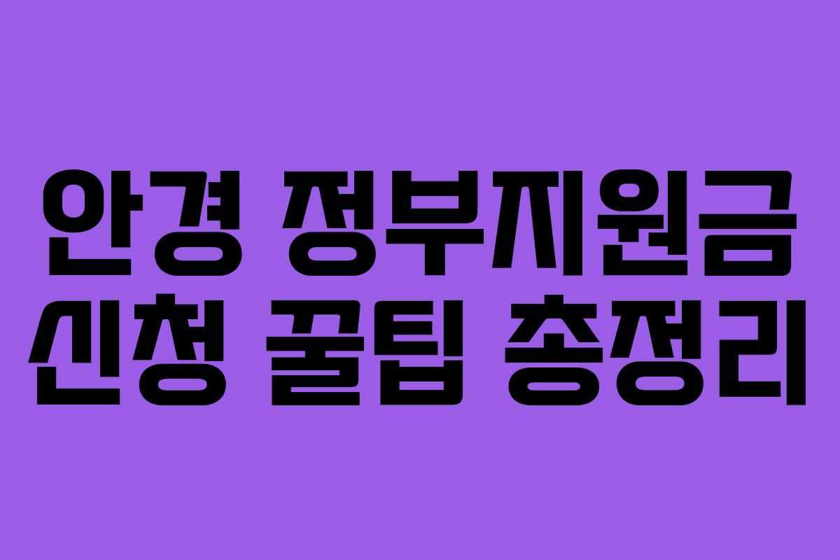 안경 정부지원금 신청 꿀팁 총정리