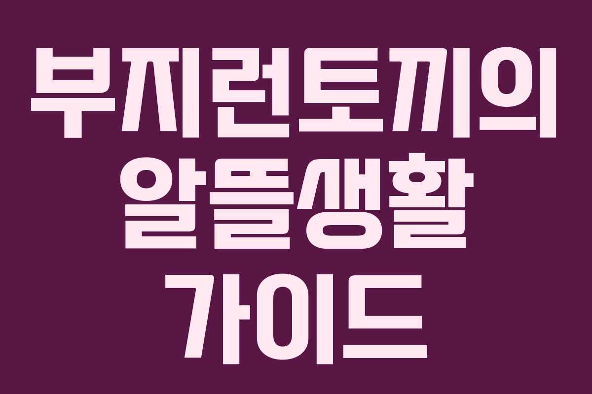 부지런토끼의 알뜰생활 가이드