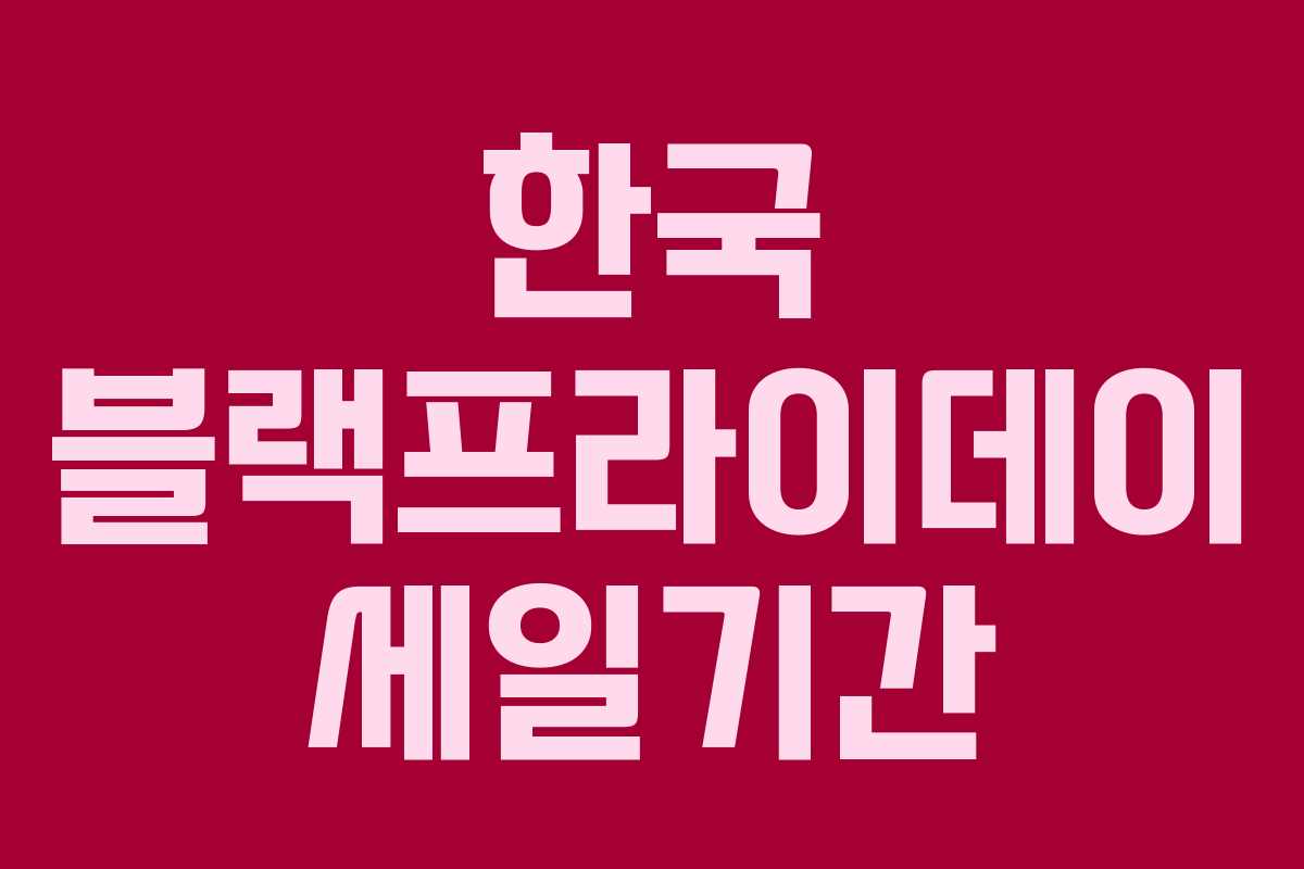 한국 블랙프라이데이 세일기간