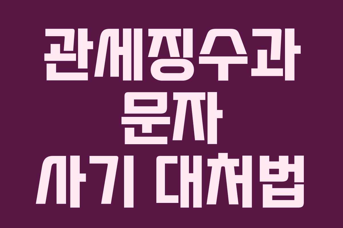 관세징수과 문자 사기 대처법 관세징수과 문자 사기 대처법