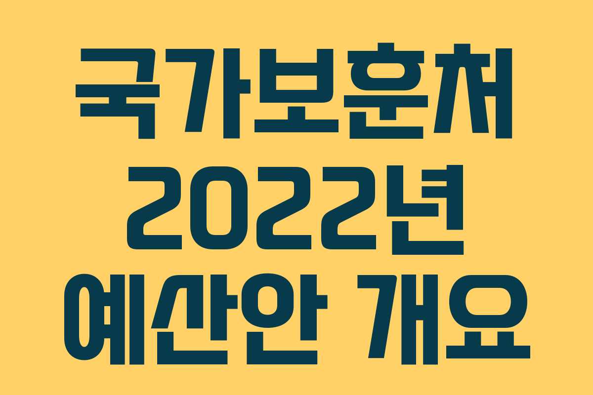 국가보훈처 2022년 예산안 개요