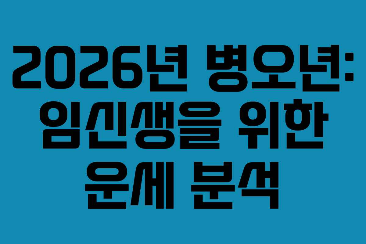 2026년 병오년: 임신생을 위한 운세 분석 2026년 병오년: 임신생을 위한 운세 분석