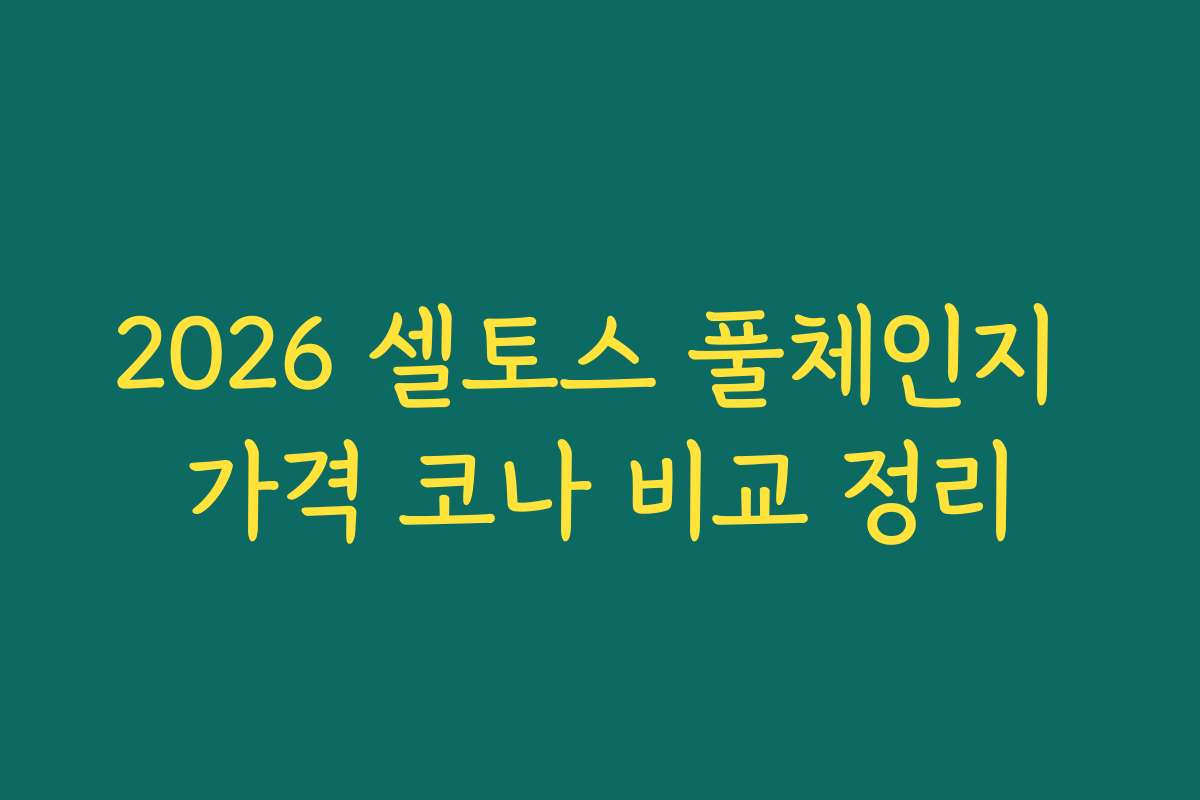 2026 셀토스 풀체인지 가격 코나 비교 정리