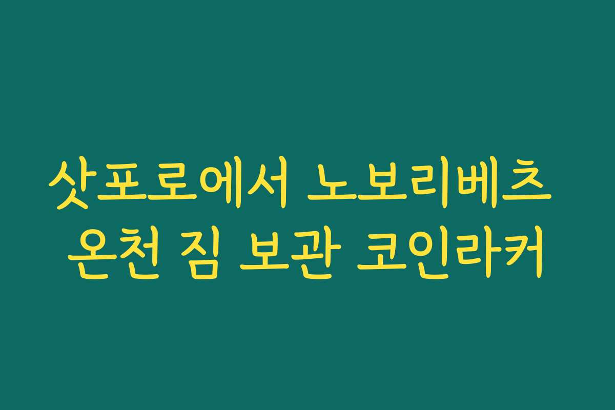 삿포로에서 노보리베츠 온천 짐 보관 코인라커 삿포로에서 노보리베츠 온천 짐 보관 코인라커