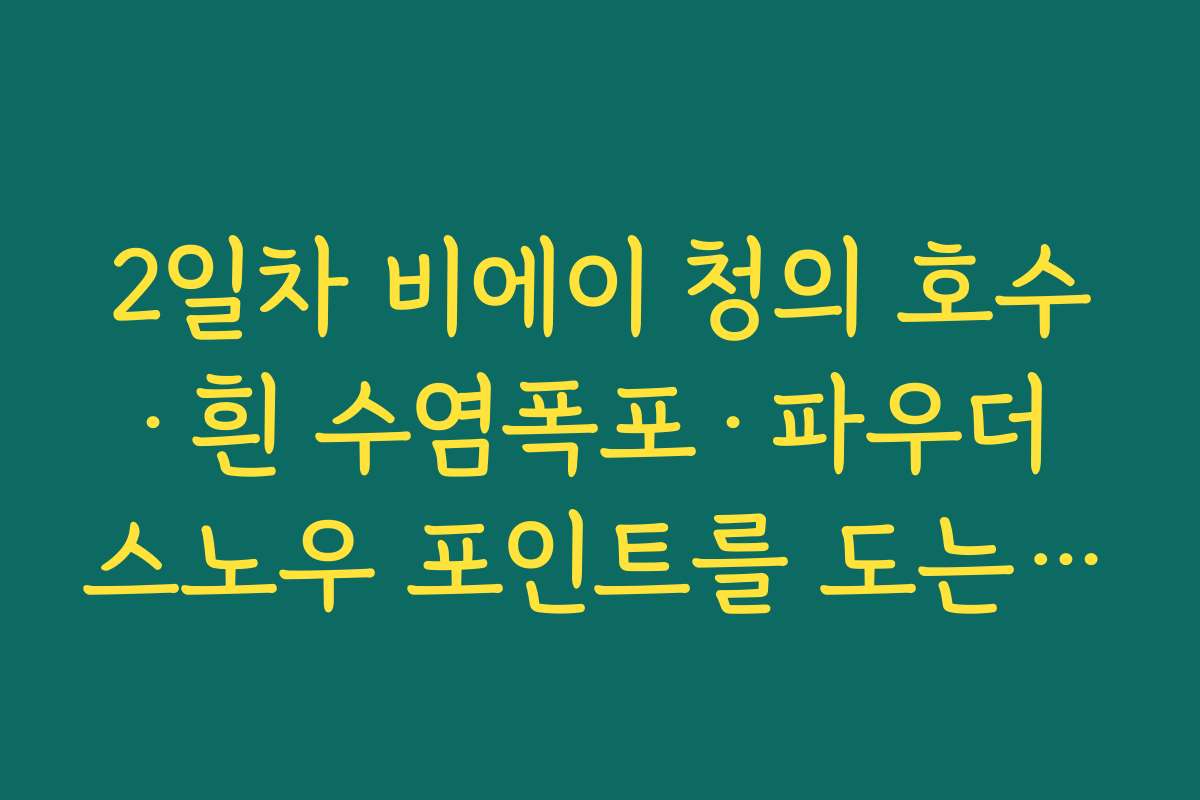 2일차 비에이 청의 호수·흰 수염폭포·파우더 스노우 포인트를 도는 겨울 홋카이도 3박 4일 여행코스