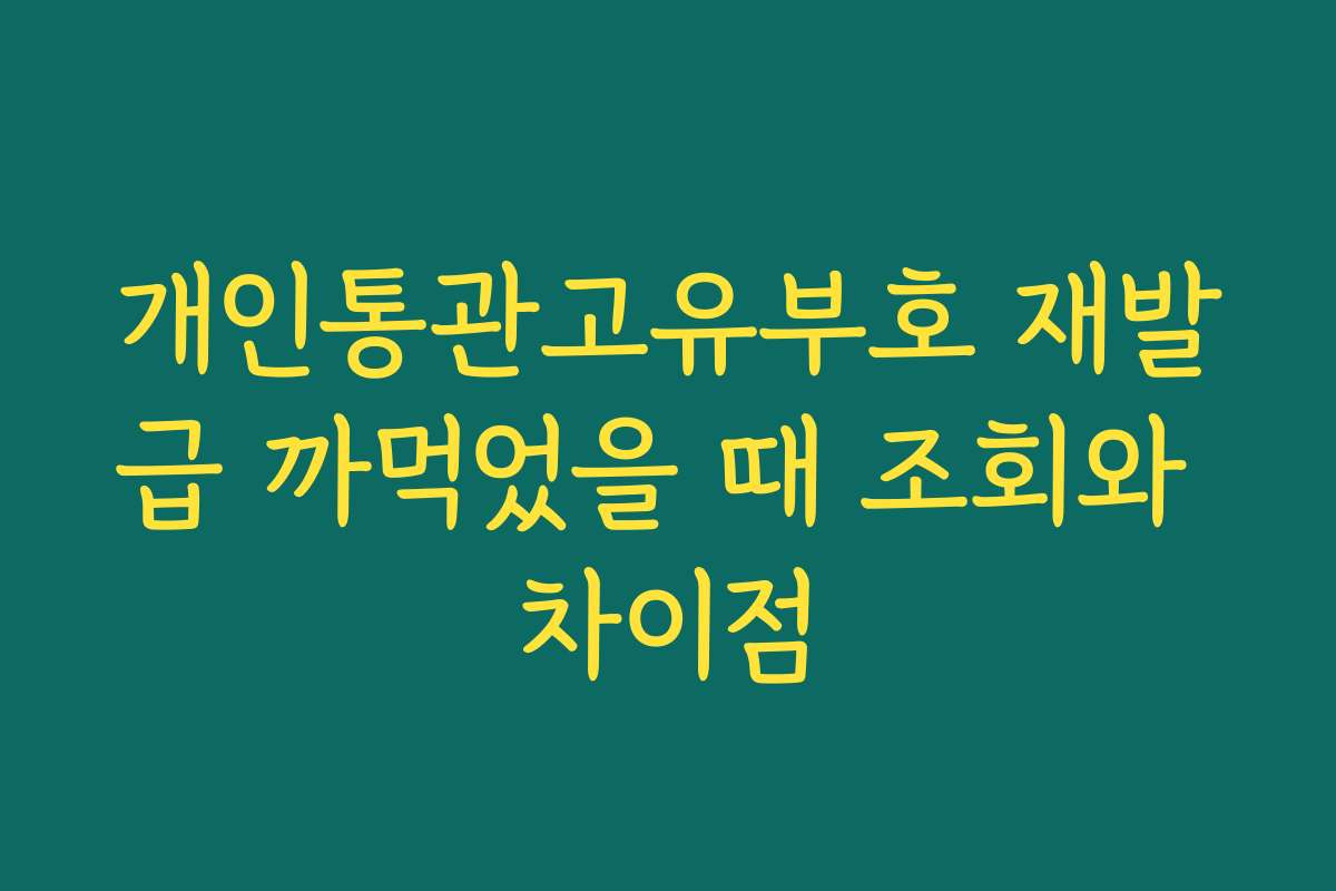 개인통관고유부호 재발급 까먹었을 때 조회와 차이점