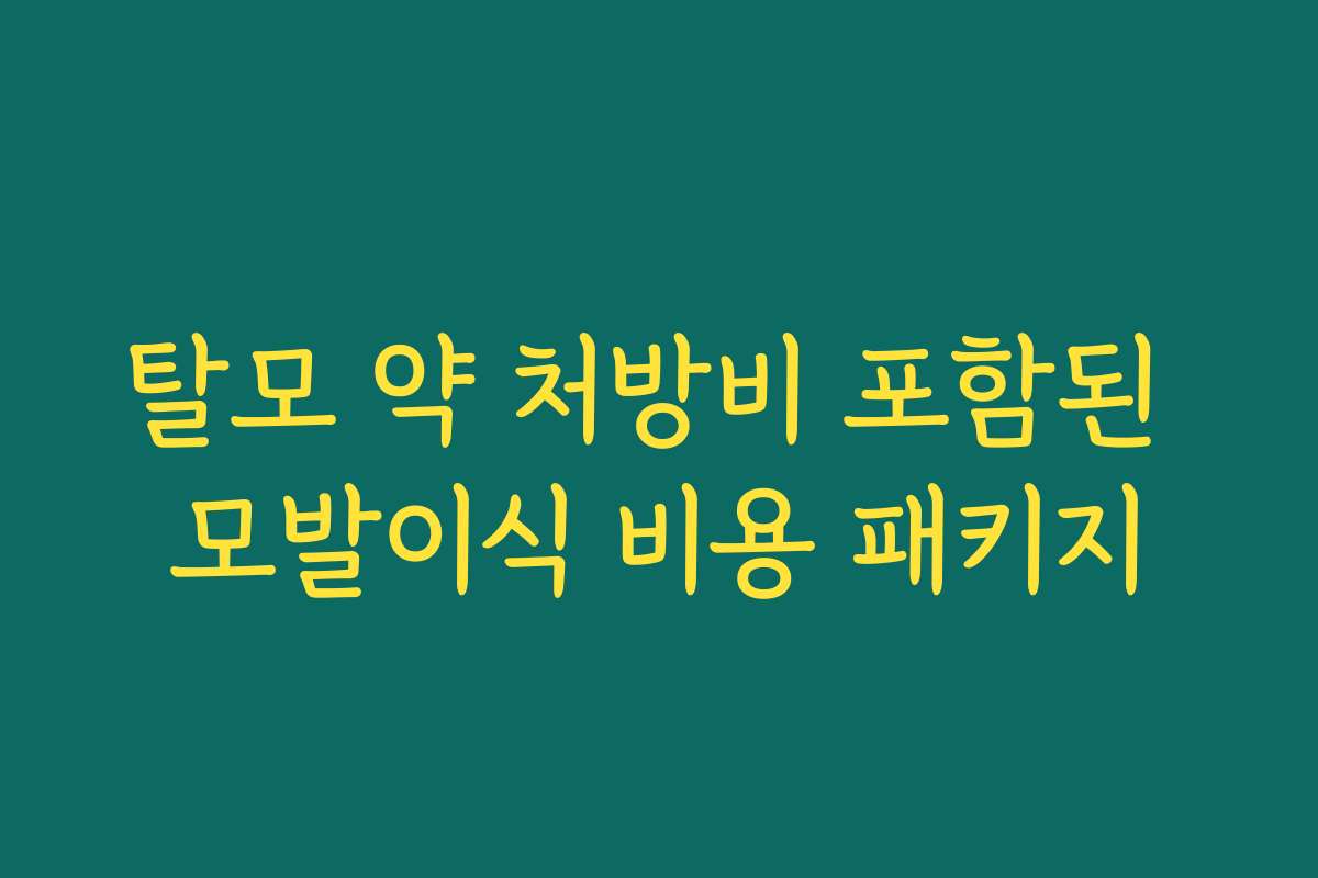 탈모 약 처방비 포함된 모발이식 비용 패키지 탈모 약 처방비 포함된 모발이식 비용 패키지