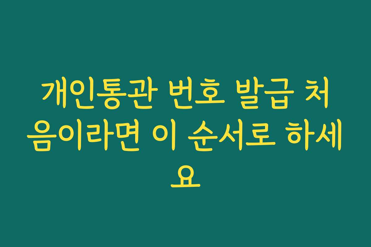 개인통관 번호 발급 처음이라면 이 순서로 하세요 개인통관 번호 발급 처음이라면 이 순서로 하세요