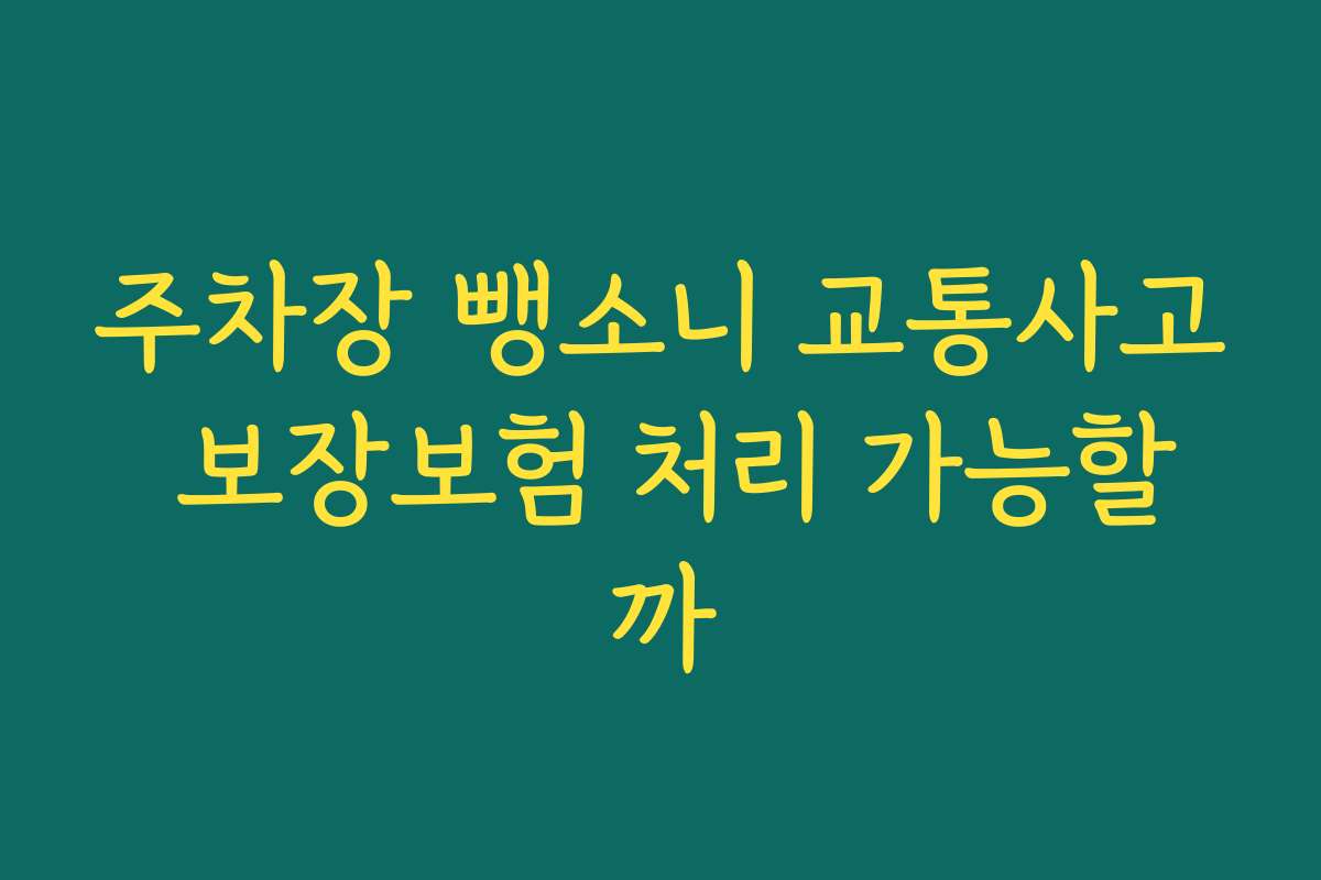 주차장 뺑소니 교통사고 보장보험 처리 가능할까 주차장 뺑소니 교통사고 보장보험 처리 가능할까