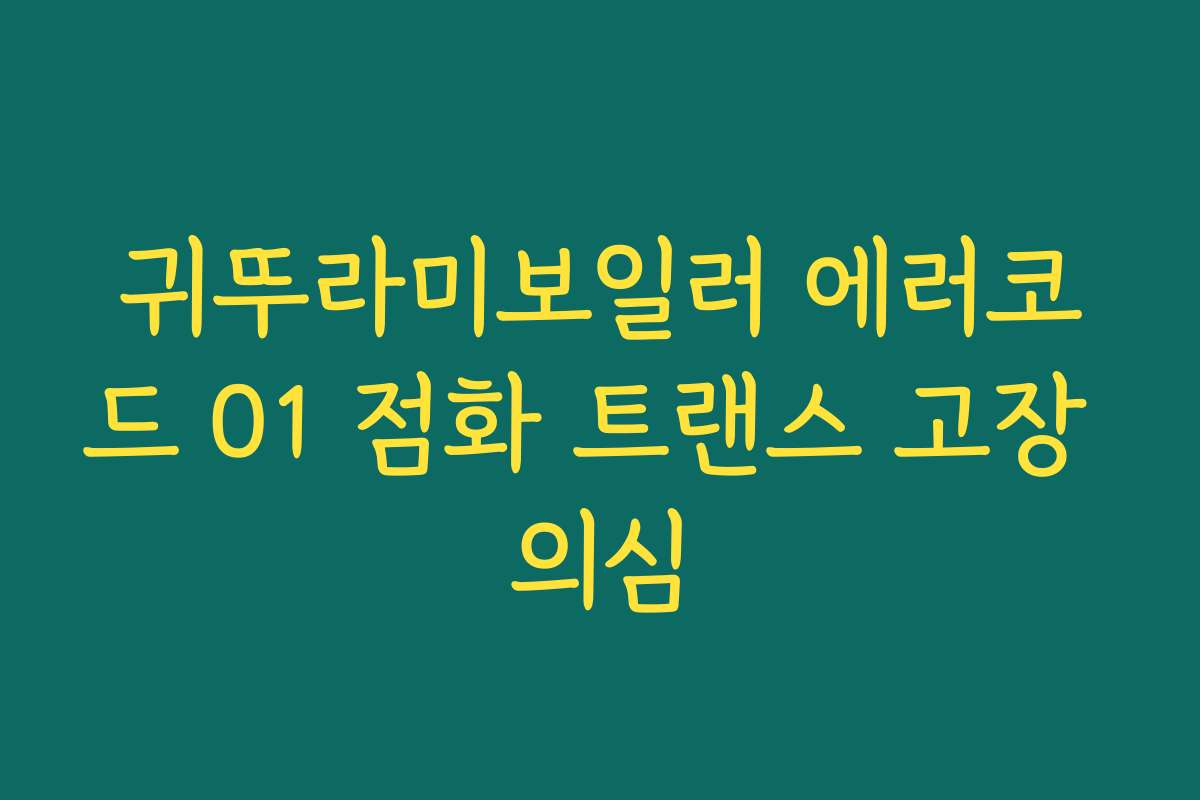 귀뚜라미보일러 에러코드 01 점화 트랜스 고장 의심 귀뚜라미보일러 에러코드 01 점화 트랜스 고장 의심
