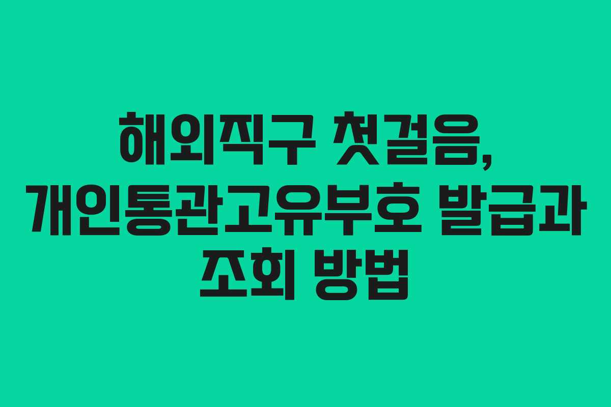 해외직구 첫걸음, 개인통관고유부호 발급과 조회 방법 해외직구 첫걸음, 개인통관고유부호 발급과 조회 방법