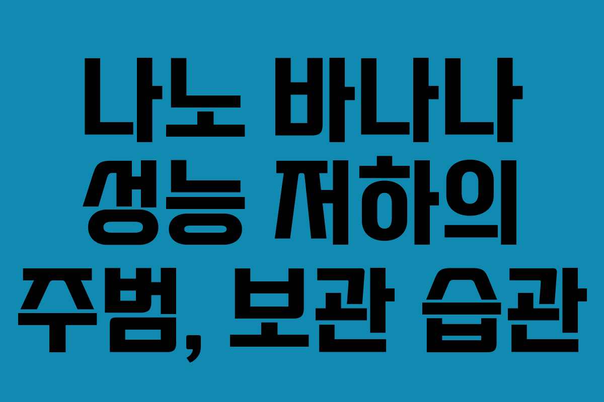 나노 바나나 성능 저하의 주범, 보관 습관 나노 바나나 성능 저하의 주범, 보관 습관