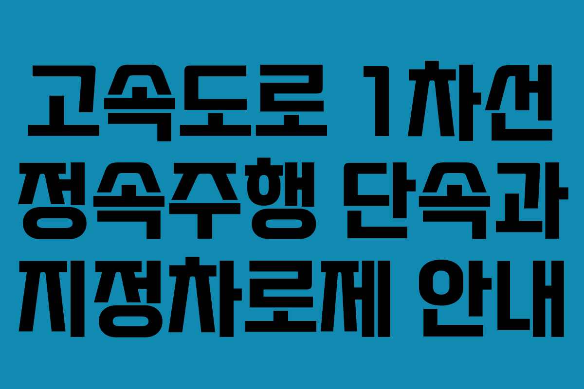 고속도로 1차선 정속주행 단속과 지정차로제 안내