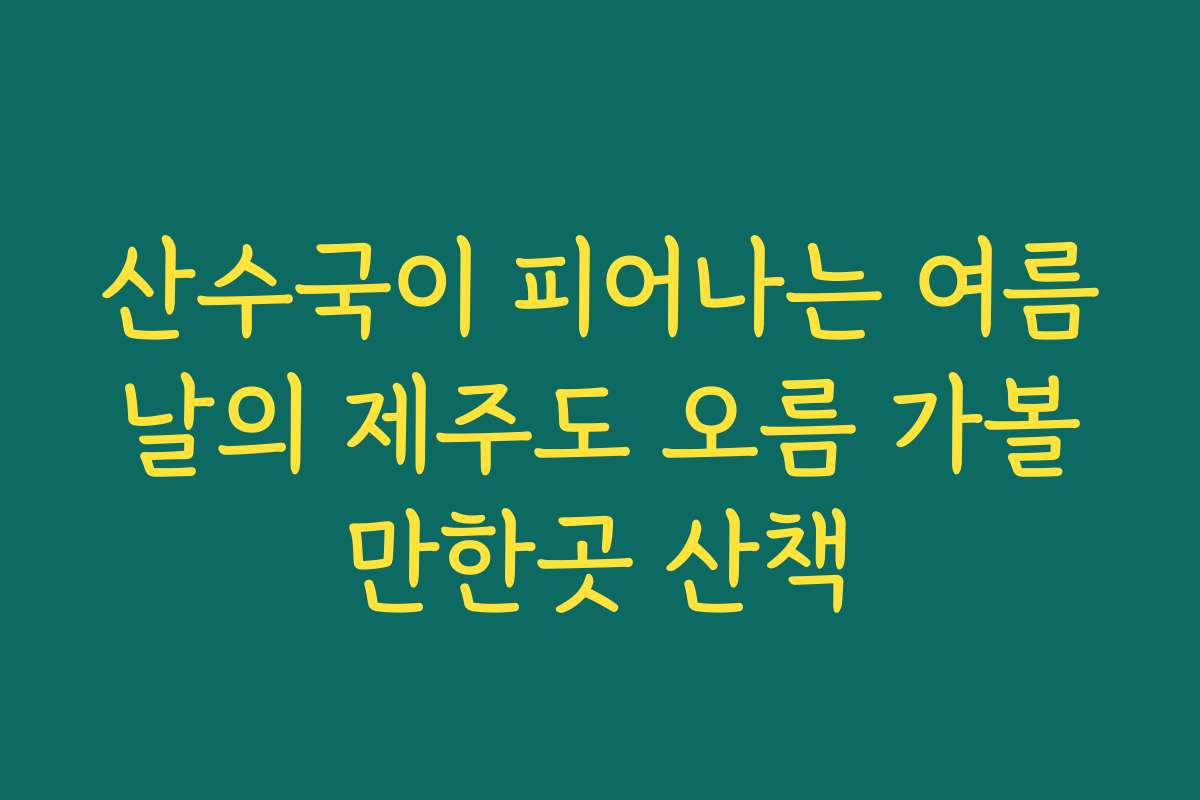산수국이 피어나는 여름날의 제주도 오름 가볼만한곳 산책 산수국이 피어나는 여름날의 제주도 오름 가볼만한곳 산책