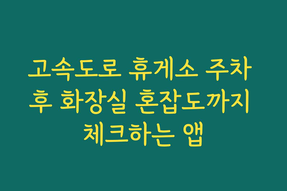 고속도로 휴게소 주차 후 화장실 혼잡도까지 체크하는 앱