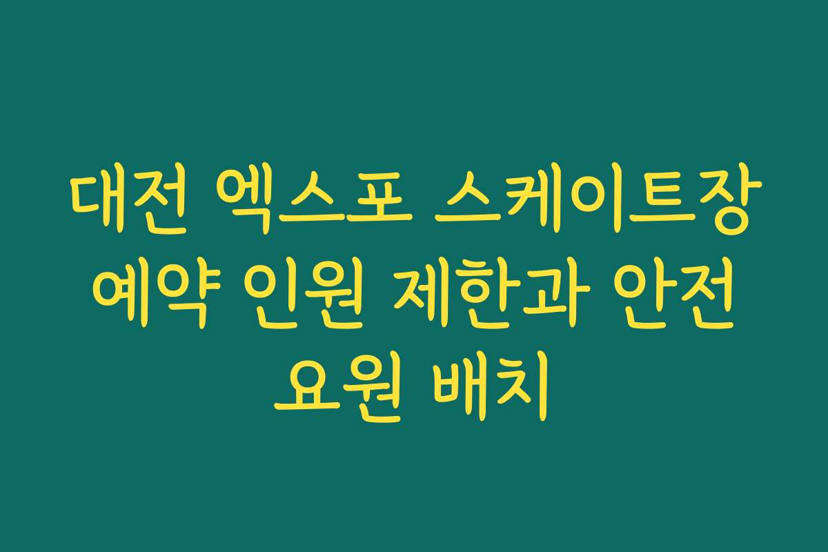 대전 엑스포 스케이트장 예약 인원 제한과 안전 요원 배치