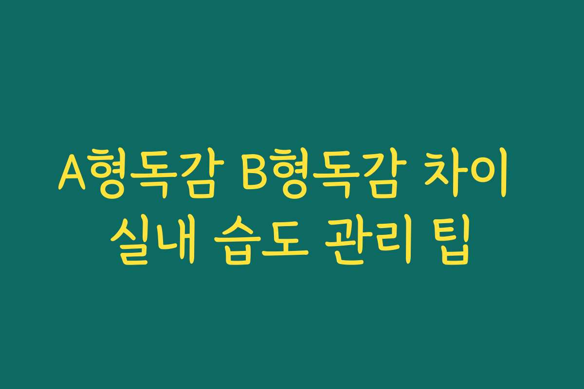 A형독감 B형독감 차이 실내 습도 관리 팁 A형독감 B형독감 차이 실내 습도 관리 팁