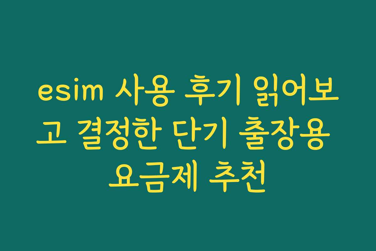 esim 사용 후기 읽어보고 결정한 단기 출장용 요금제 추천 esim 사용 후기 읽어보고 결정한 단기 출장용 요금제 추천