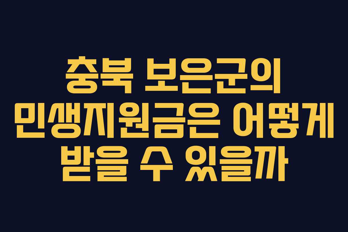 충북 보은군의 민생지원금은 어떻게 받을 수 있을까