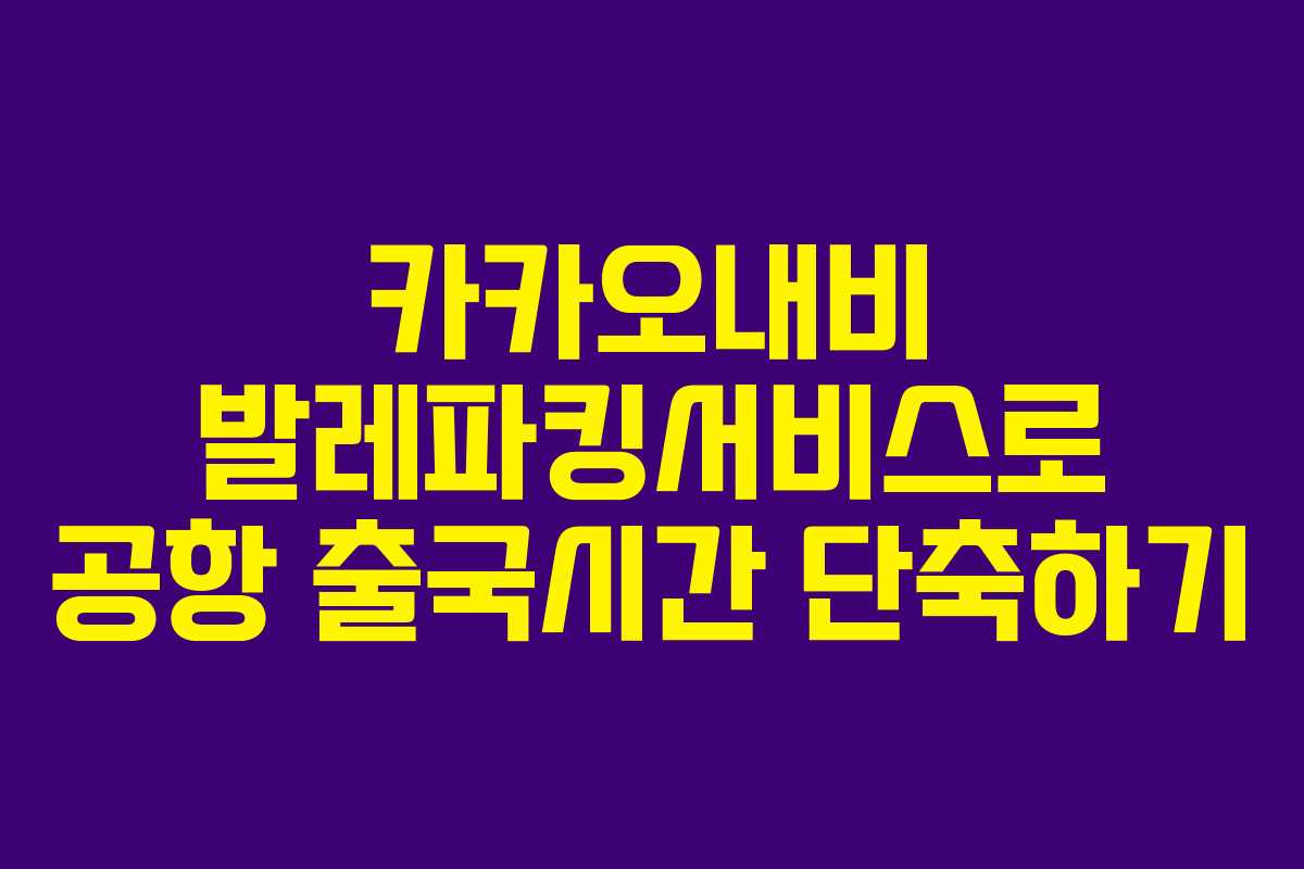 카카오내비 발레파킹서비스로 공항 출국시간 단축하기