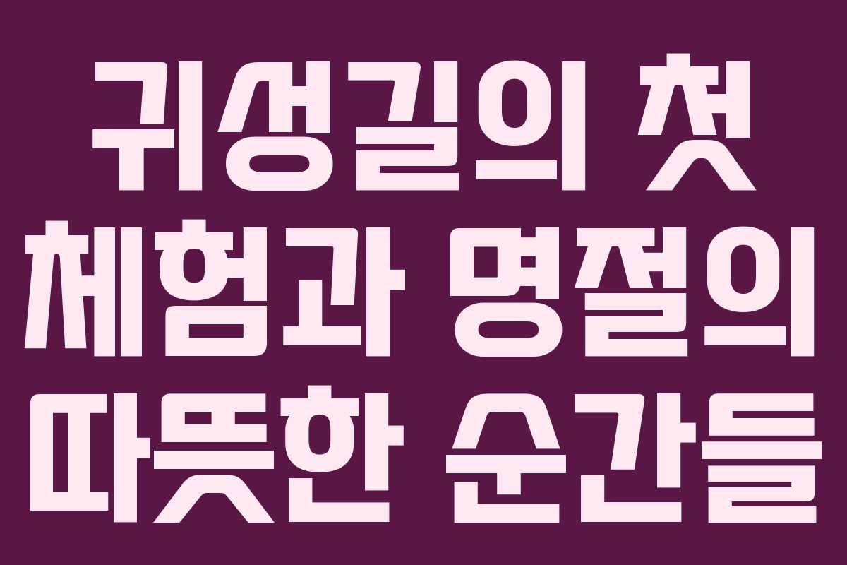 귀성길의 첫 체험과 명절의 따뜻한 순간들 귀성길의 첫 체험과 명절의 따뜻한 순간들