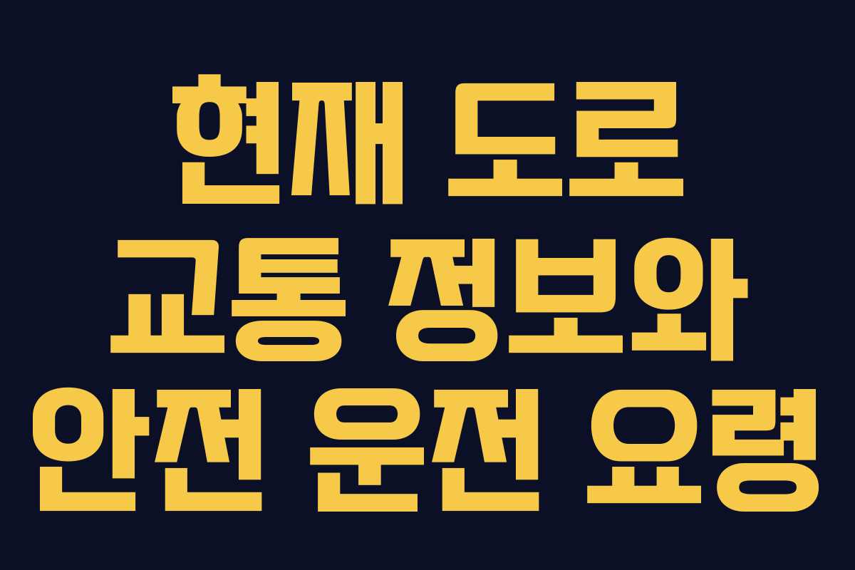 현재 도로 교통 정보와 안전 운전 요령 현재 도로 교통 정보와 안전 운전 요령