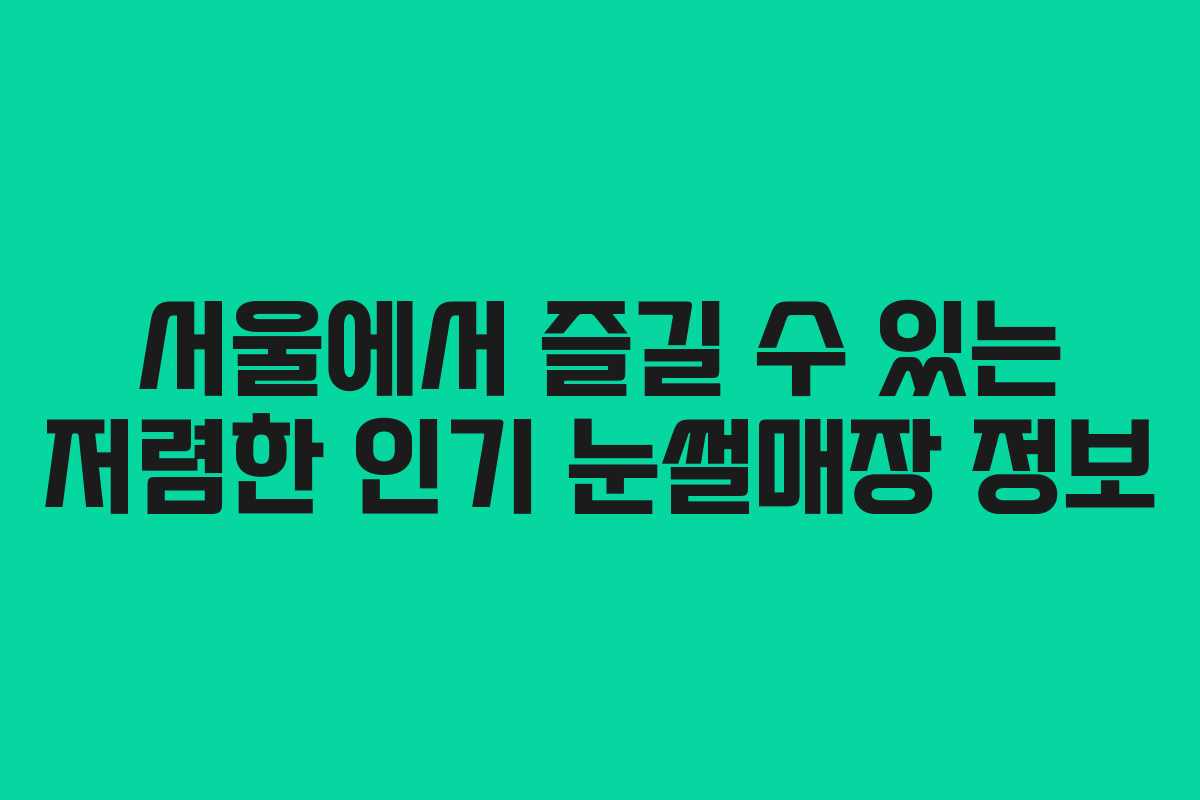 서울에서 즐길 수 있는 저렴한 인기 눈썰매장 정보