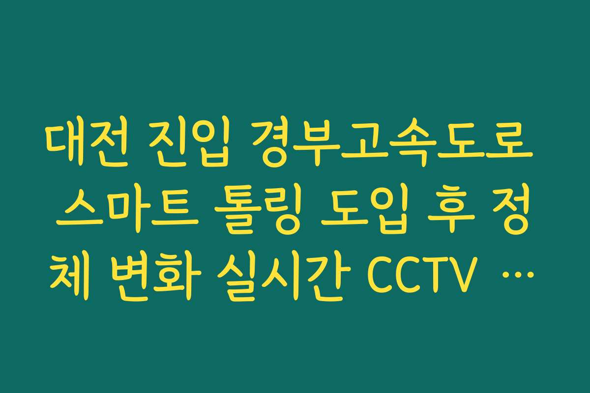 대전 진입 경부고속도로 스마트 톨링 도입 후 정체 변화 실시간 CCTV 확인 대전 진입 경부고속도로 스마트 톨링 도입 후 정체 변화 실시간 CCTV 확인