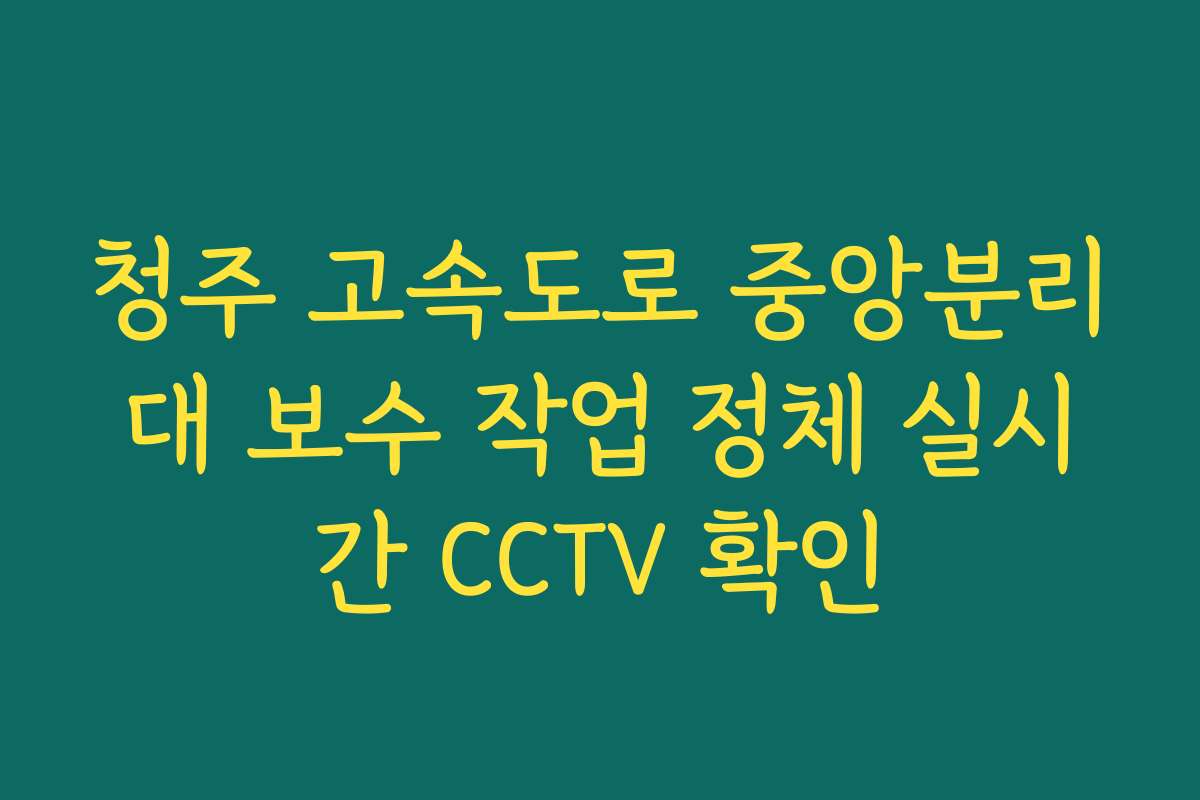 청주 고속도로 중앙분리대 보수 작업 정체 실시간 CCTV 확인 청주 고속도로 중앙분리대 보수 작업 정체 실시간 CCTV 확인