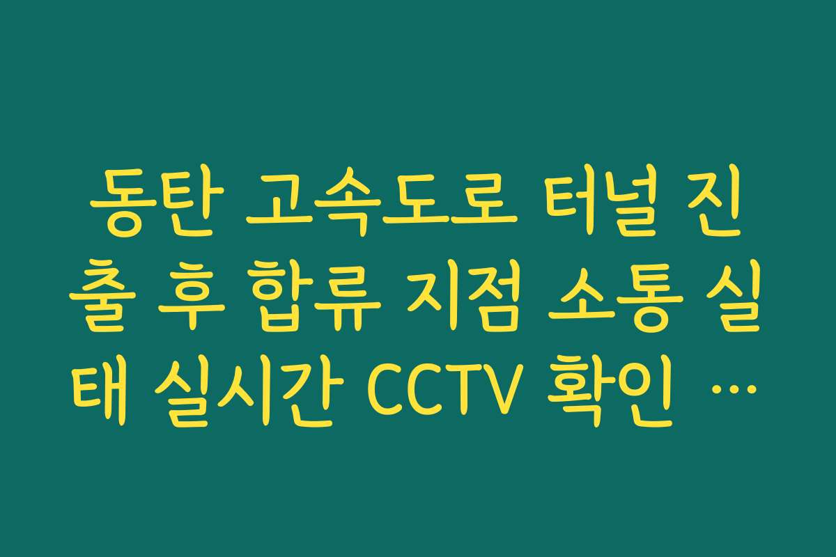 동탄 고속도로 터널 진출 후 합류 지점 소통 실태 실시간 CCTV 확인 정보 동탄 고속도로 터널 진출 후 합류 지점 소통 실태 실시간 CCTV 확인 정보