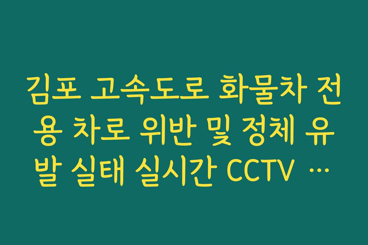 김포 고속도로 화물차 전용 차로 위반 및 정체 유발 실태 실시간 CCTV 확인 김포 고속도로 화물차 전용 차로 위반 및 정체 유발 실태 실시간 CCTV 확인