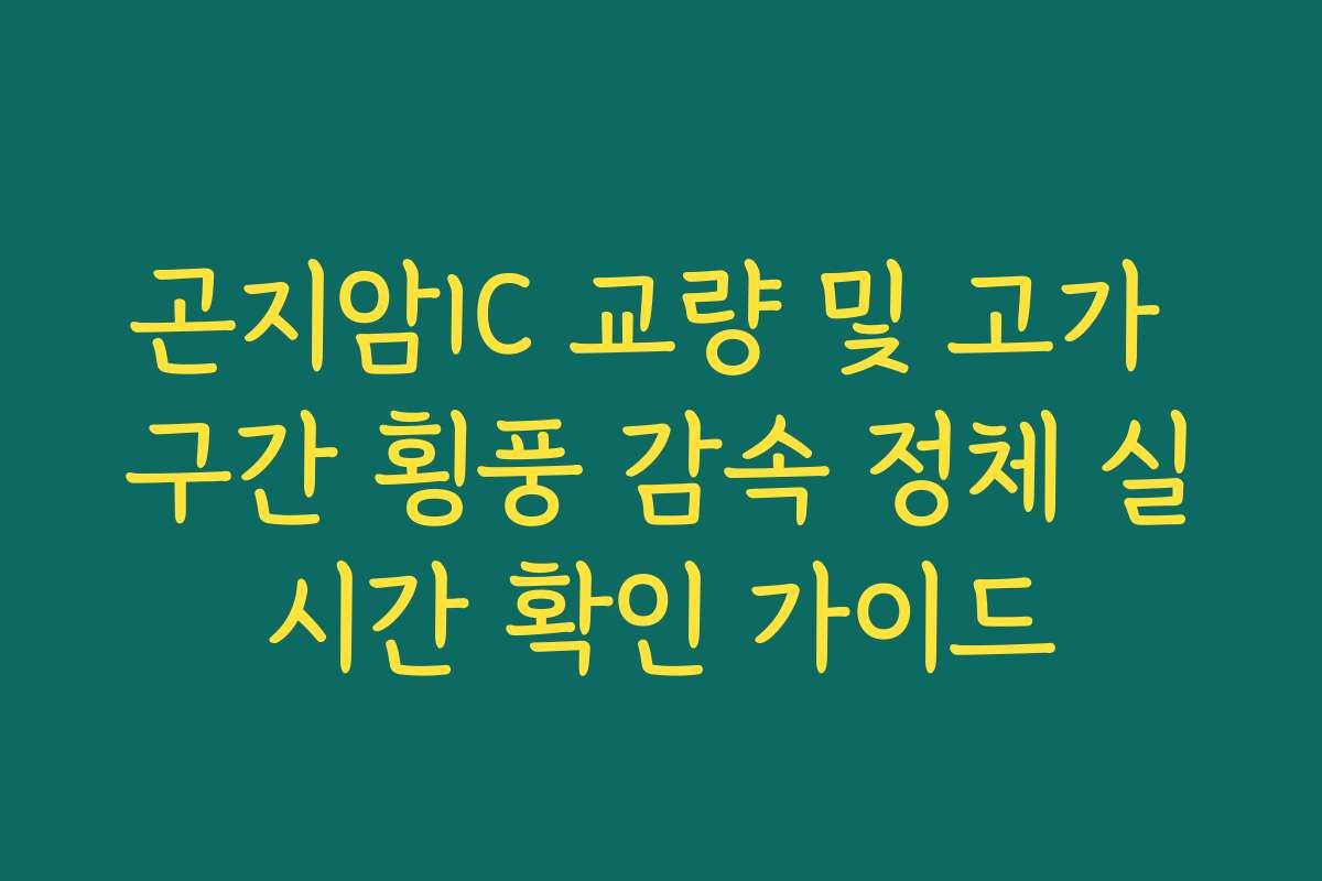 곤지암IC 교량 및 고가 구간 횡풍 감속 정체 실시간 확인 가이드 곤지암IC 교량 및 고가 구간 횡풍 감속 정체 실시간 확인 가이드