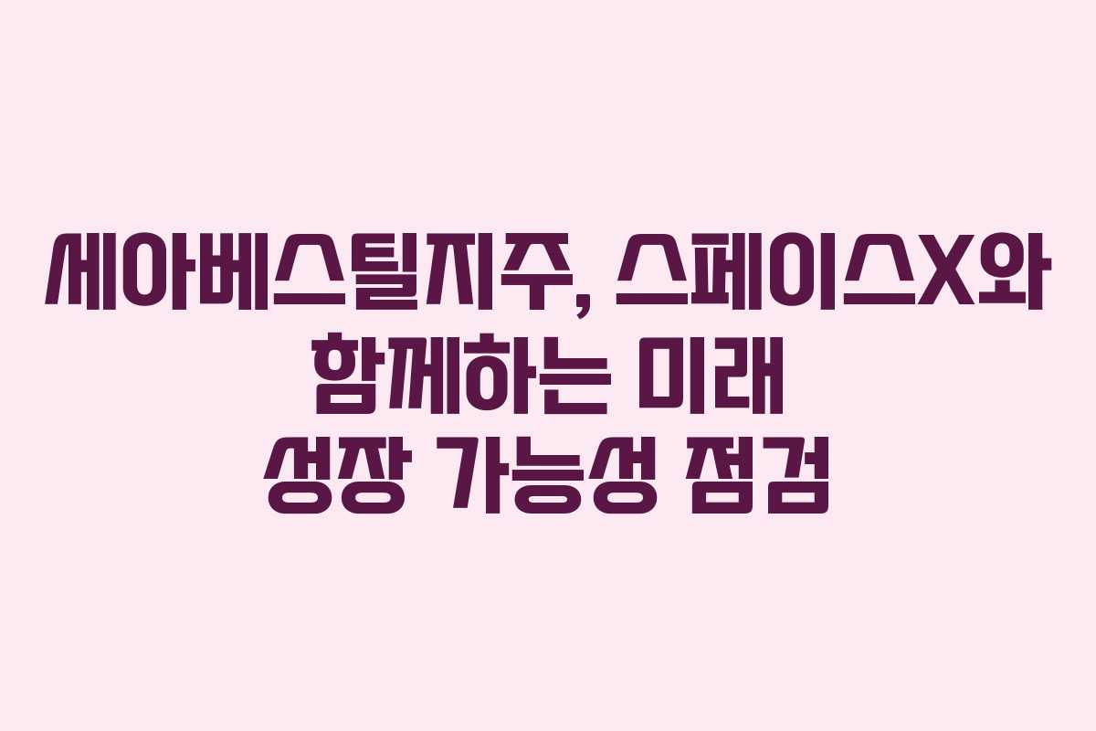 세아베스틸지주, 스페이스X와 함께하는 미래 성장 가능성 점검 세아베스틸지주, 스페이스X와 함께하는 미래 성장 가능성 점검