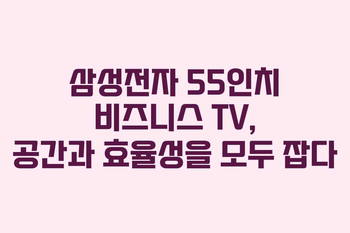삼성전자 55인치 비즈니스 TV, 공간과 효율성을 모두 잡다