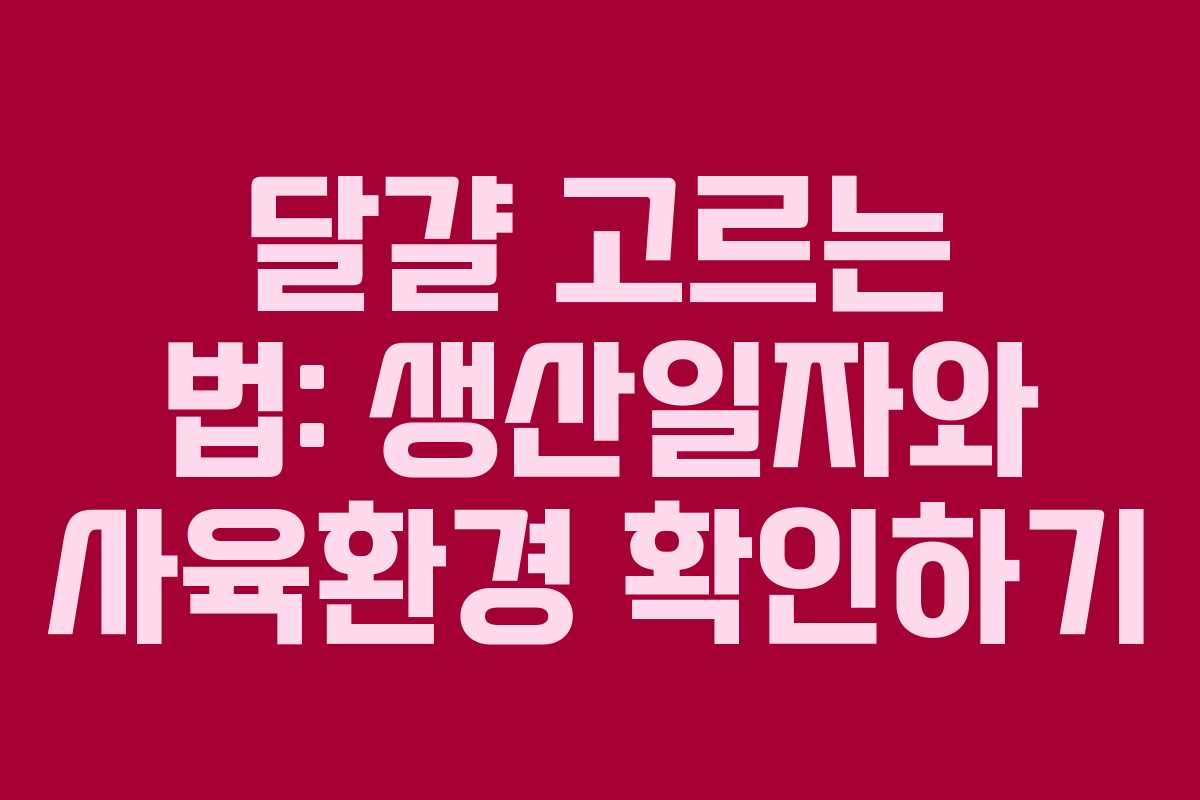 달걀 고르는 법: 생산일자와 사육환경 확인하기