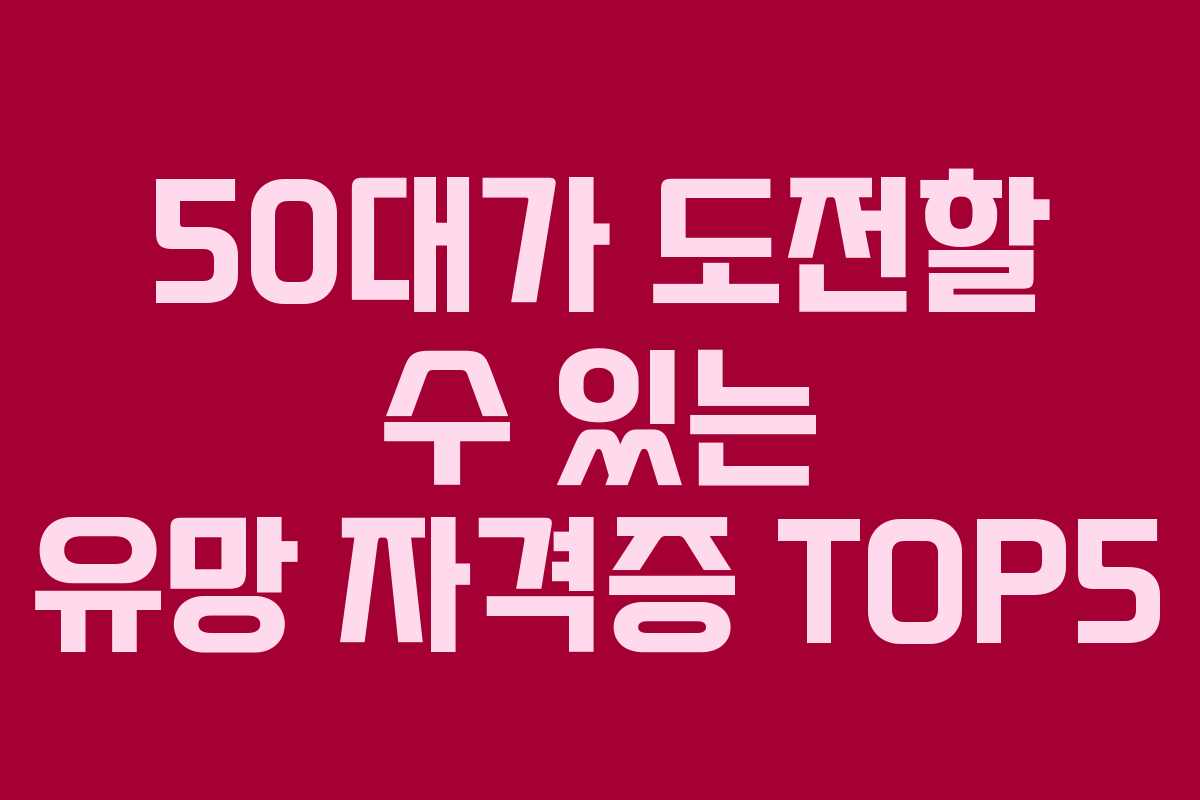 50대가 도전할 수 있는 유망 자격증 TOP5