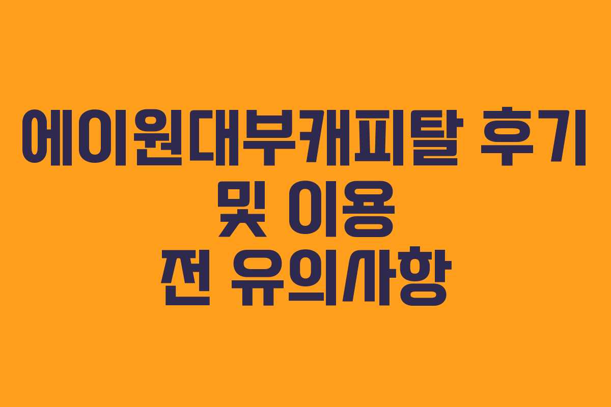 에이원대부캐피탈 후기 및 이용 전 유의사항