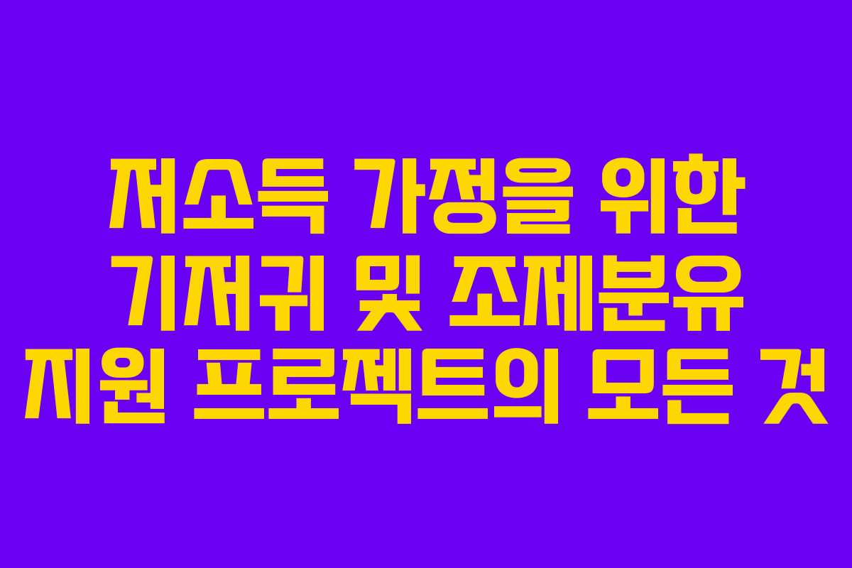 저소득 가정을 위한 기저귀 및 조제분유 지원 프로젝트의 모든 것 저소득 가정을 위한 기저귀 및 조제분유 지원 프로젝트의 모든 것