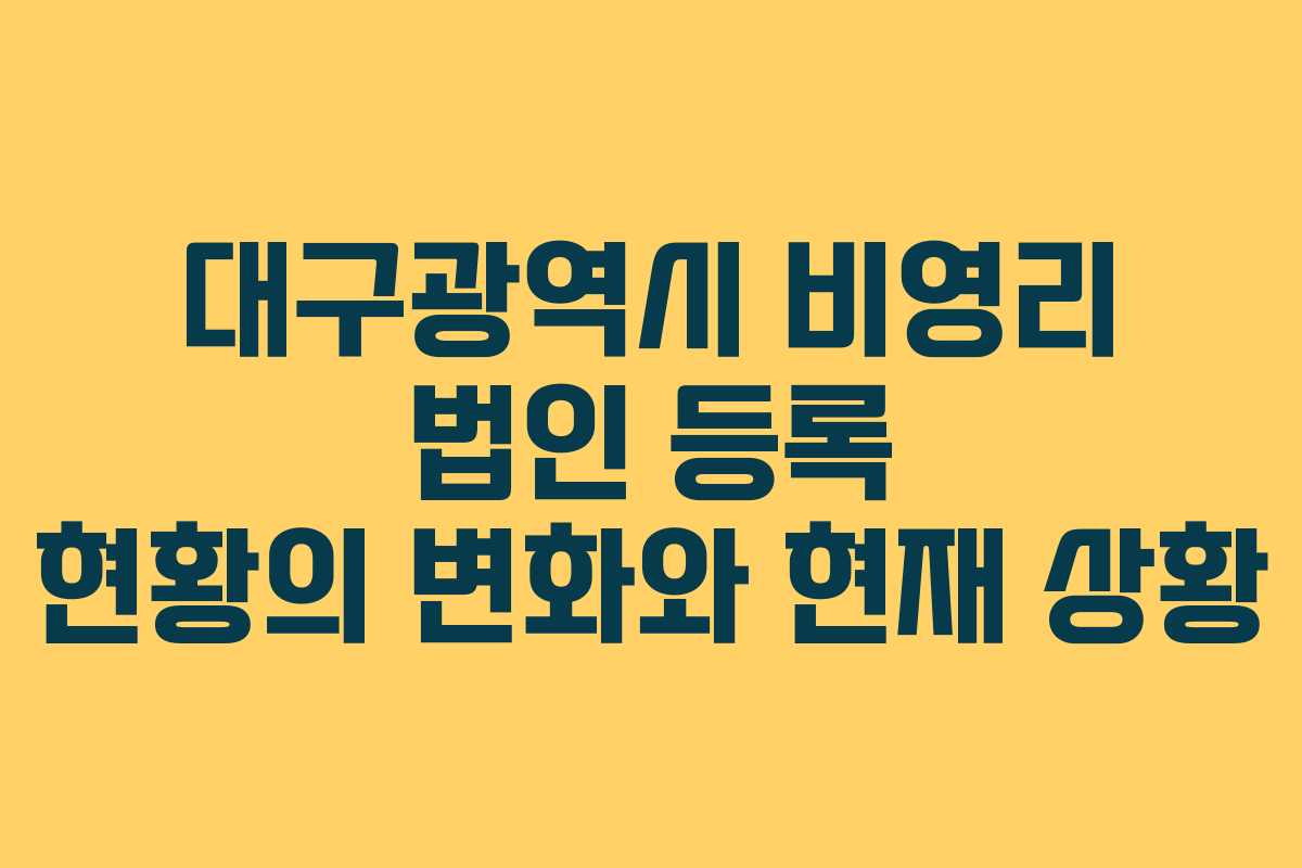 대구광역시 비영리 법인 등록 현황의 변화와 현재 상황