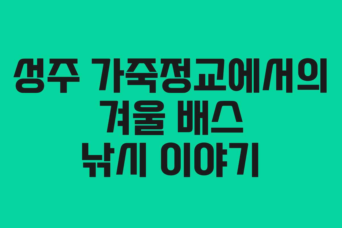 성주 가죽정교에서의 겨울 배스 낚시 이야기